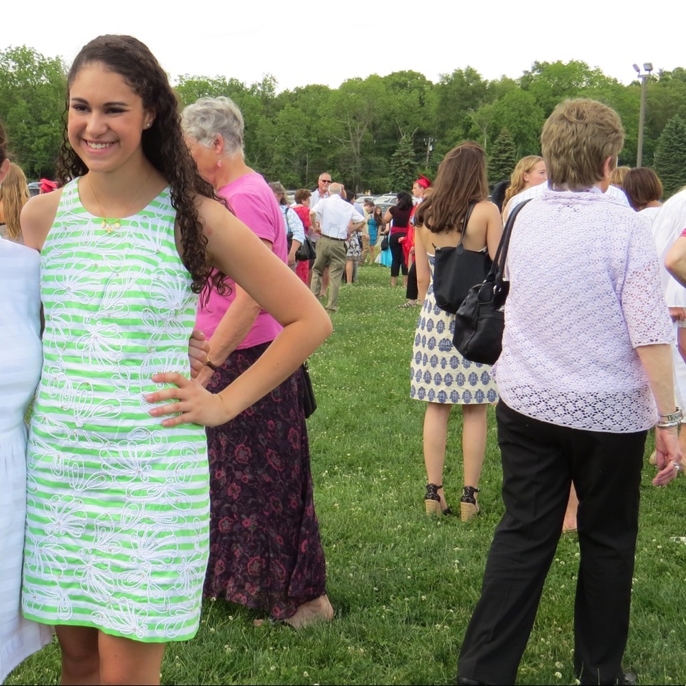 Lilly Pulitzer green striped Razorback Shift sz 4